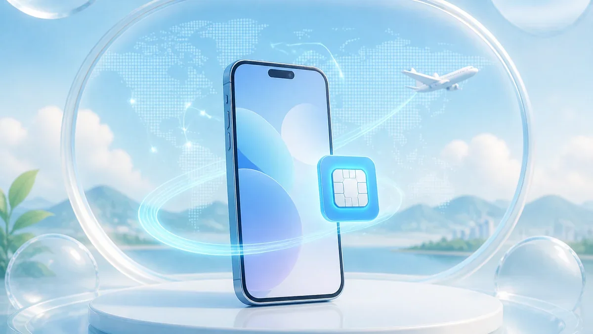 海外の通信エリアにつながるスマートフォンとeSIMチップ