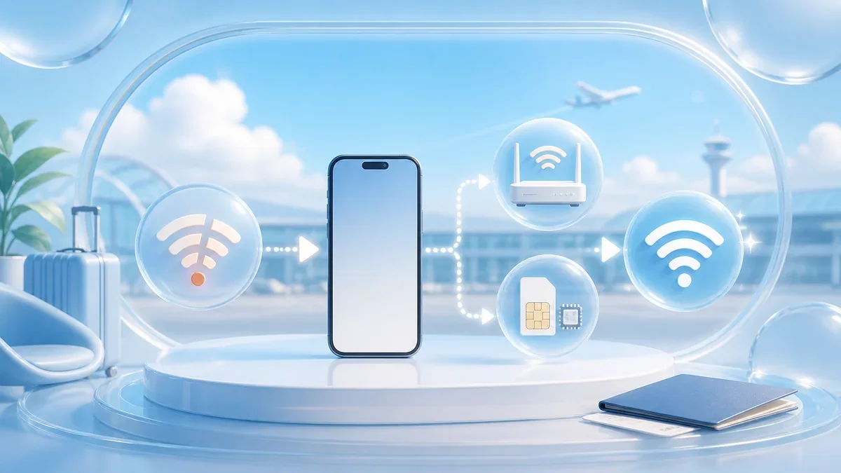 スマートフォンの通信をWi-FiとSIMで復旧する流れ